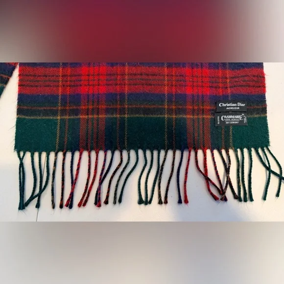 Christian DiorMonsieur Tartan Plaid Cashmaire Scarf